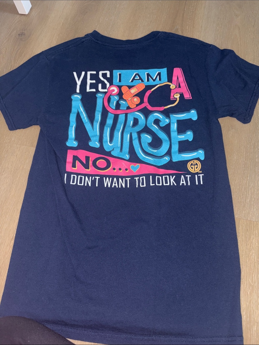 Nurse Graphic Tee - Navy Short Sleeve